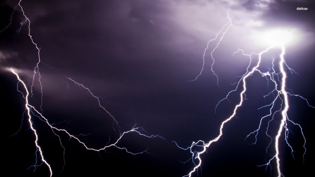 Lightning storm city night sky #2 free wallpaper - medium preview image