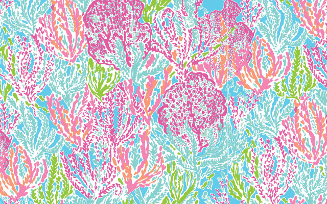 Colorful pattern corals seaweed blue free wallpaper - medium preview image