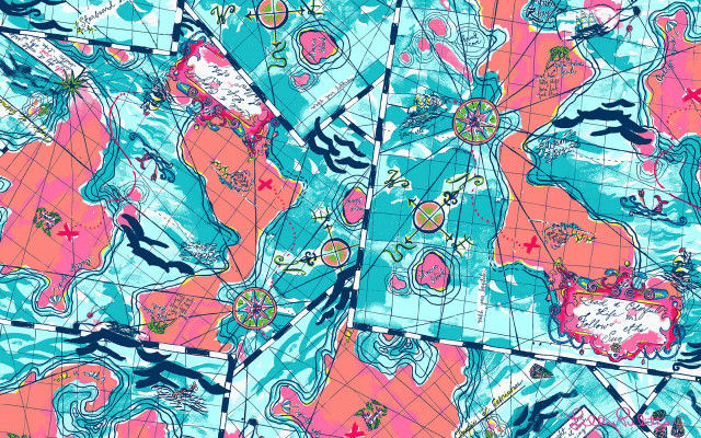 Colorful abstract pattern blue pink free wallpaper - medium preview image