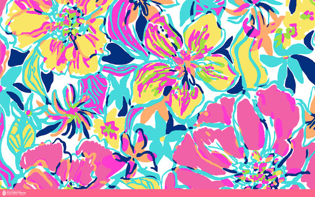 Colorful flower pattern pink blue free wallpaper - medium preview image
