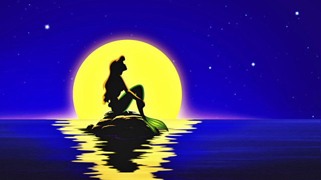 Mermaid rock ocean night full free wallpaper - medium preview image