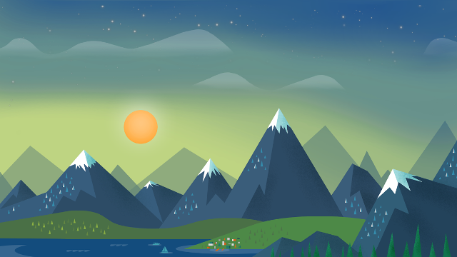 Mountain landscape lake trees night free wallpaper - medium preview image