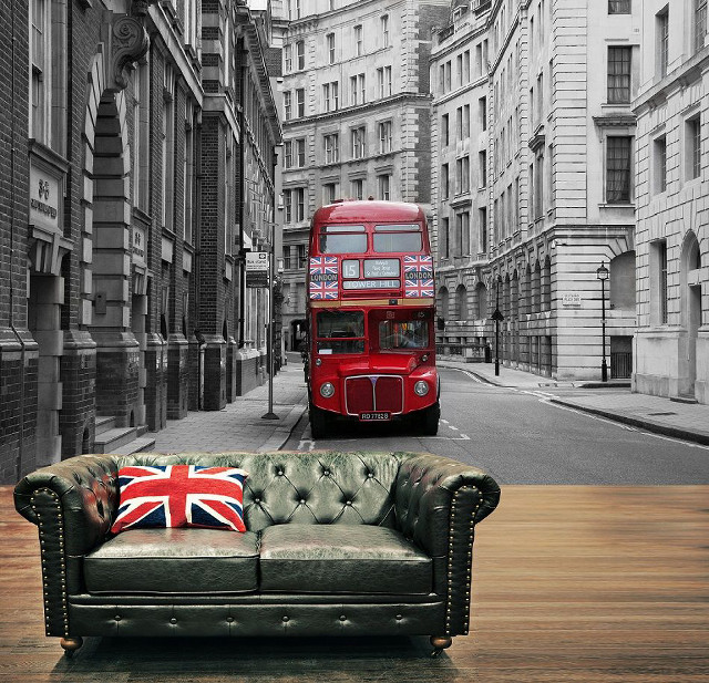 Couch red double decker bus free wallpaper - medium preview image