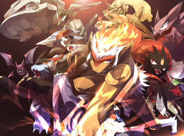 Animated characters dark background red free wallpaper - medium preview image
