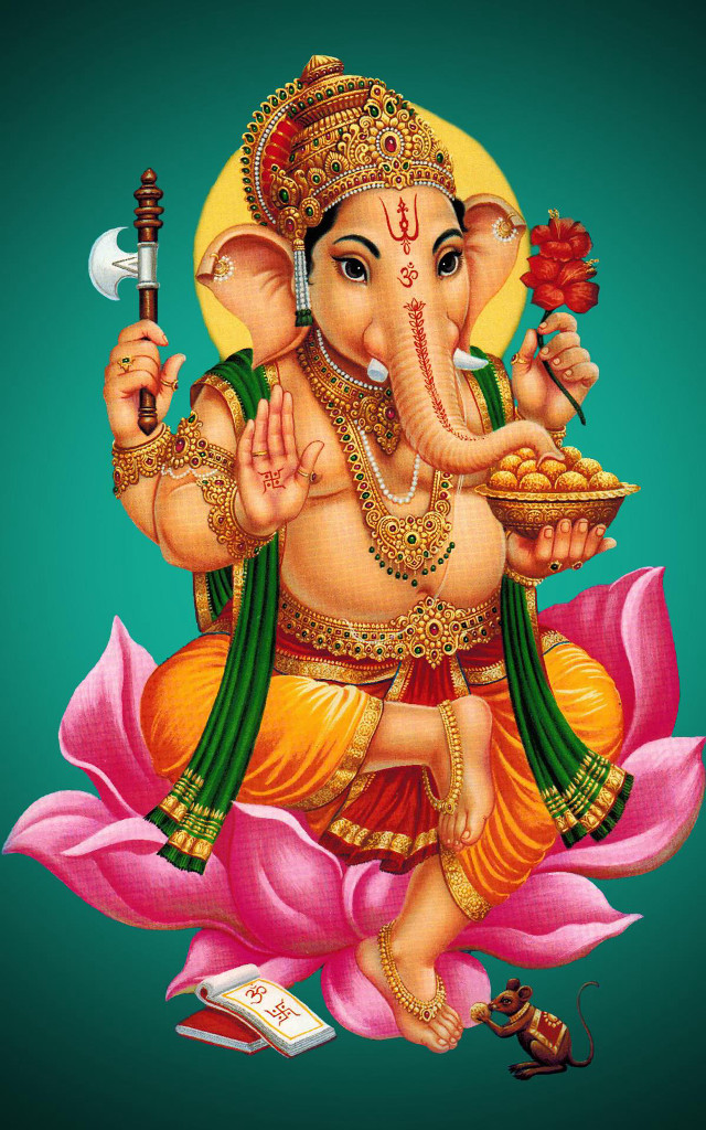 Ganesha lotus flower knife fork free wallpaper - medium preview image