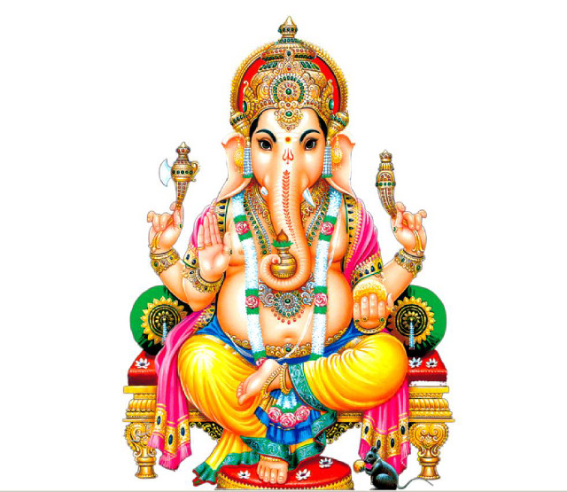 Ganesha sitting chair pipe hand free wallpaper - medium preview image