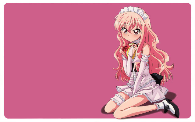 Girl long pink hair eating free wallpaper - medium preview image