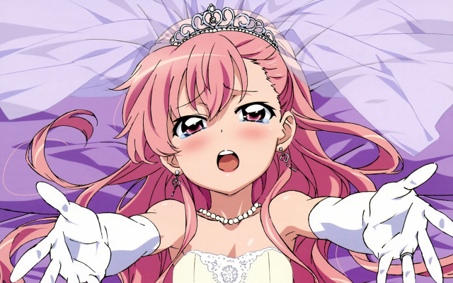 Pink hair tiara gloves blush free wallpaper - medium preview image