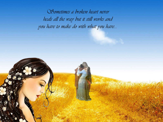 Woman field man hat sky free wallpaper - medium preview image
