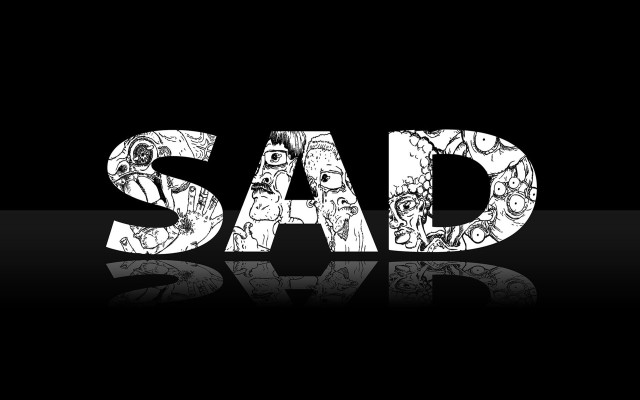 Sad black white floral pattern free wallpaper - medium preview image