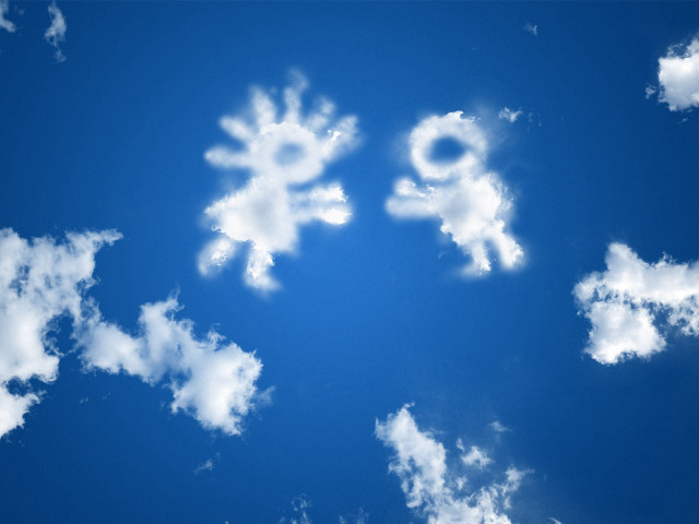 Blue sky clouds plane e free wallpaper - medium preview image
