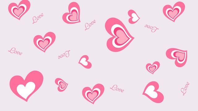 Pink white background hearts words #2 free wallpaper - medium preview image