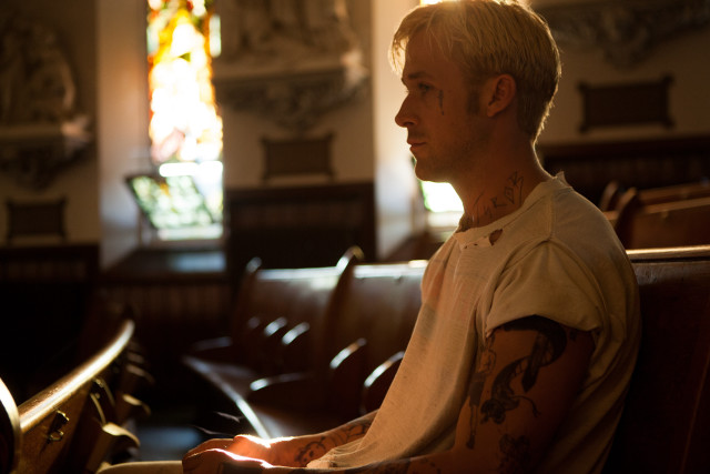 Tattooed man stained glass pew free wallpaper - medium preview image