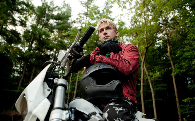Man red jacket motorcycle woods free wallpaper - medium preview image