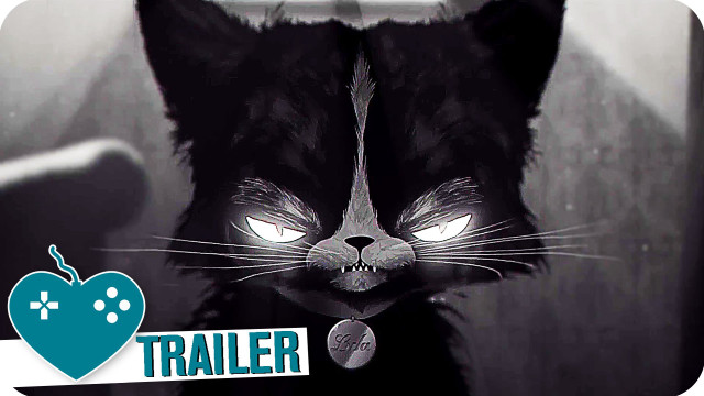 Black cat glowing eyes heart free wallpaper - medium preview image