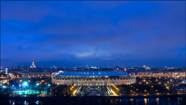 Stadium lights night city blue free wallpaper - medium preview image