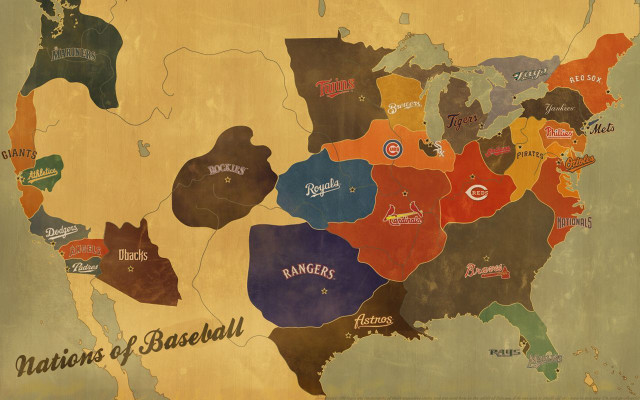 Us map mlb teams colorful free wallpaper - medium preview image