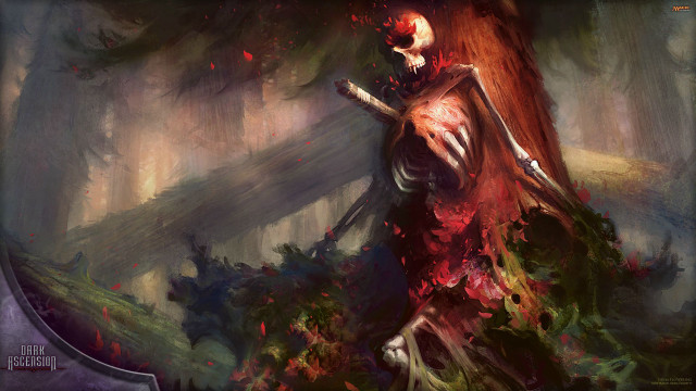 Skeleton sword forest tree man free wallpaper - medium preview image