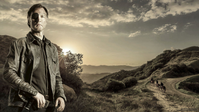 Man horse dirt road mountain free wallpaper - medium preview image