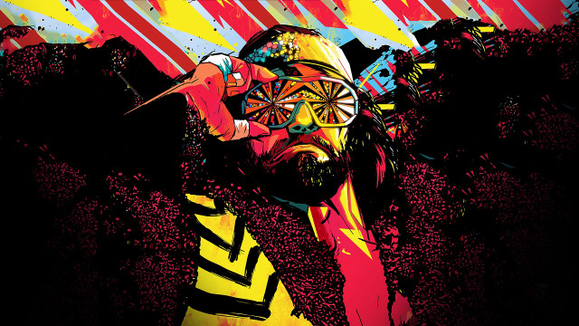 Man beard yellow shirt umbrella free wallpaper - medium preview image