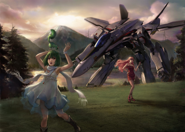 Woman man giant robot dress free wallpaper - medium preview image