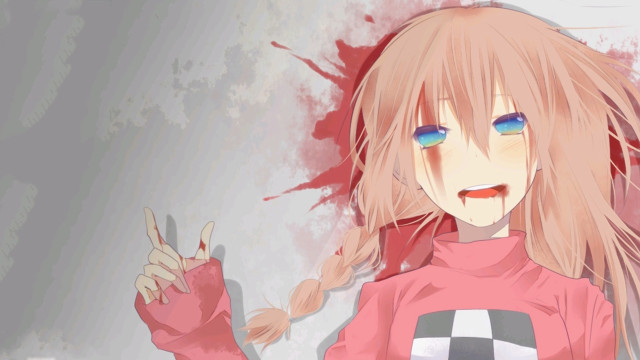 Pink haired girl blood splatter free wallpaper - medium preview image