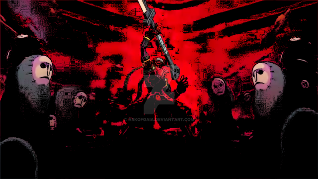 Red background people sword demon free wallpaper - medium preview image