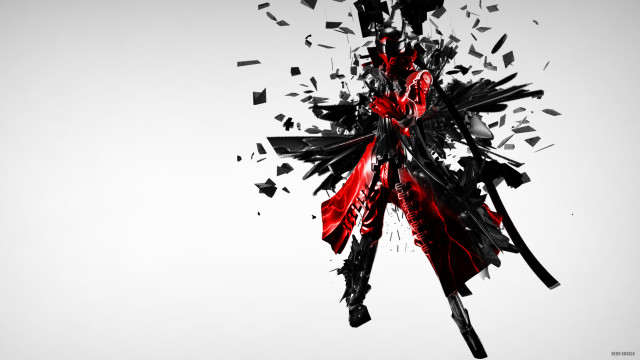 Red black clock ribbon design free wallpaper - medium preview image