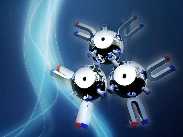 Metal objects blue red accents free wallpaper - medium preview image