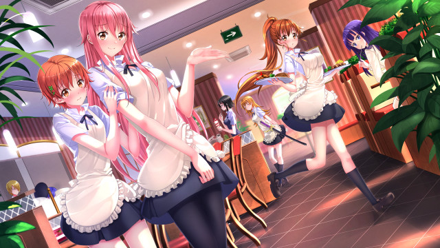 Anime girls room plant woman free wallpaper - medium preview image