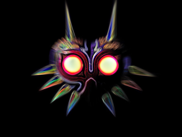 Colorful mask glowing eyes spikes free wallpaper - medium preview image