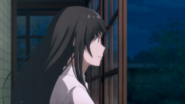 Girl long black hair window free wallpaper - medium preview image