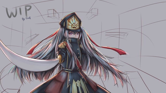 Woman costume long hair sword #2 free wallpaper - medium preview image
