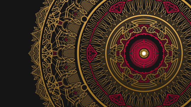 Red gold clock gears magic free wallpaper - medium preview image