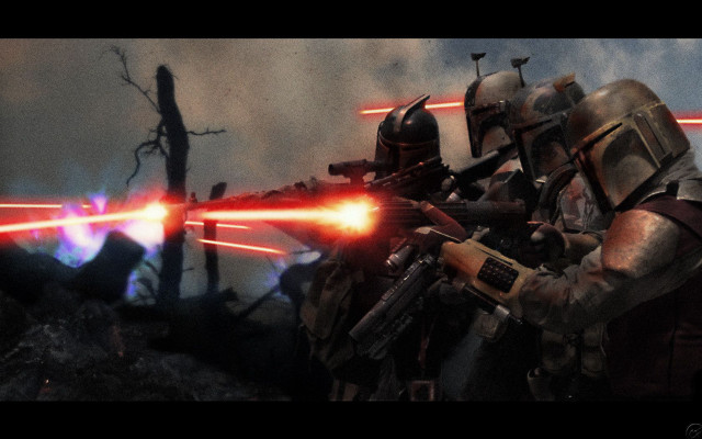 Lightsabers couple field smoke trees free wallpaper - medium preview image