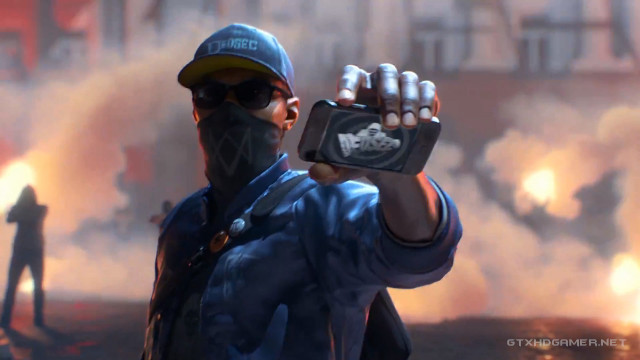 Man blue shirt camera fire free wallpaper - medium preview image