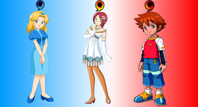 Cartoon boy girl colored background free wallpaper - medium preview image
