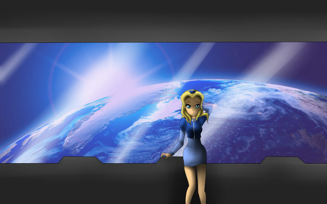 Cartoon character large screen blue free wallpaper - medium preview image