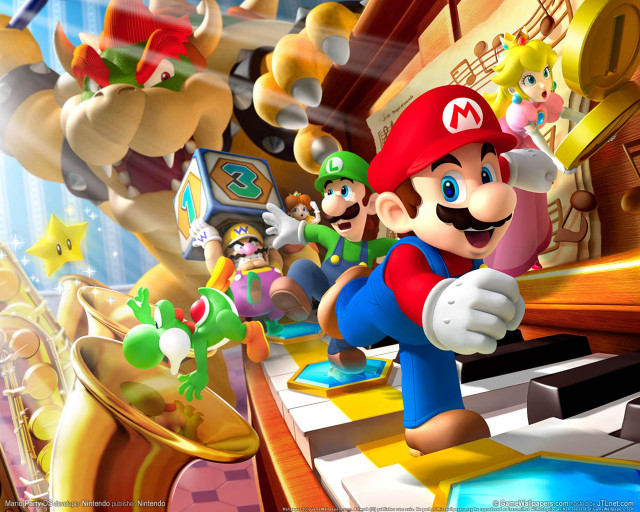 Mario nintendo characters background piano free wallpaper - medium preview image