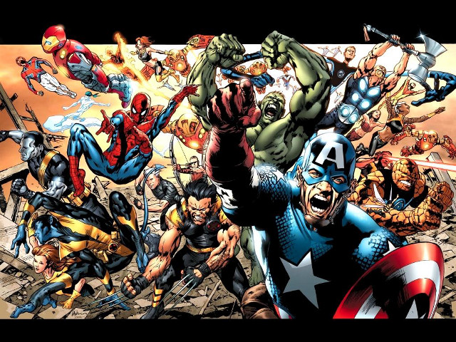 Avengers cartoon characters background group free wallpaper - medium preview image