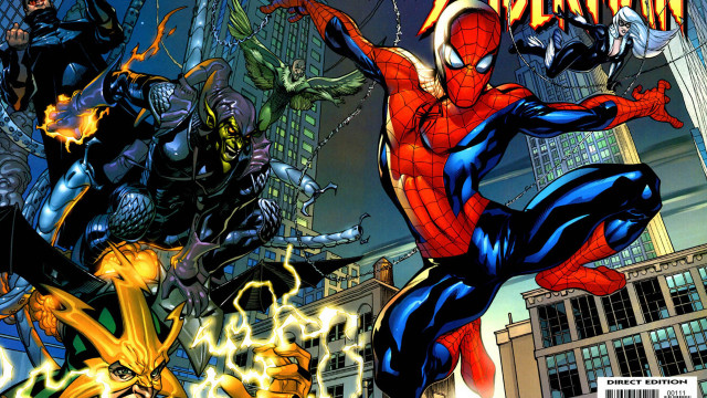 Spiderman comic book cover city free wallpaper - medium preview image