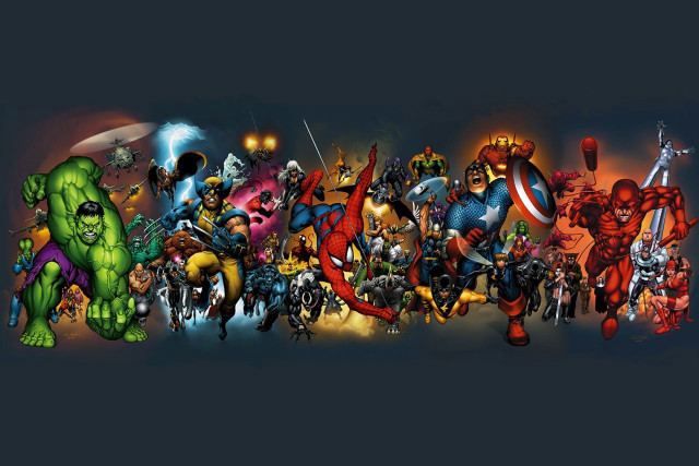 Avengers characters group line names free wallpaper - medium preview image