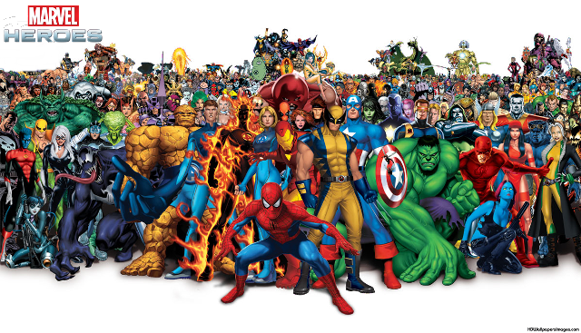Avengers characters city skyline group free wallpaper - medium preview image