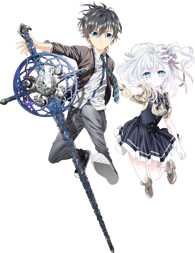 Anime couple holding large object free wallpaper - medium preview image