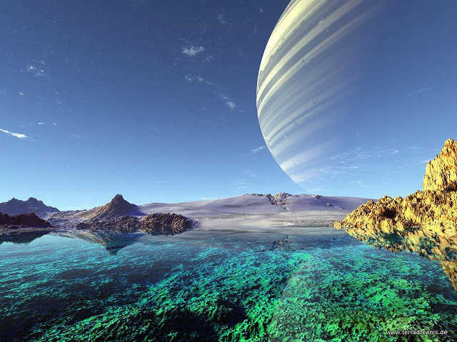 Planet mountain water background computer free wallpaper - medium preview image