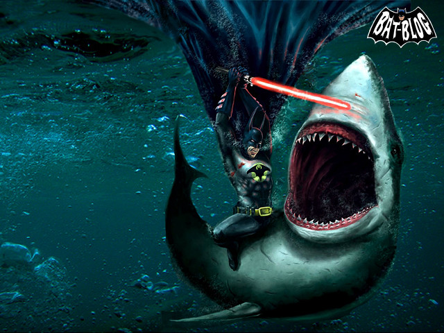 Shark bat man sword water free wallpaper - medium preview image
