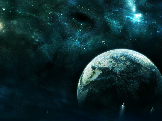 Planet night sky stars space free wallpaper - medium preview image
