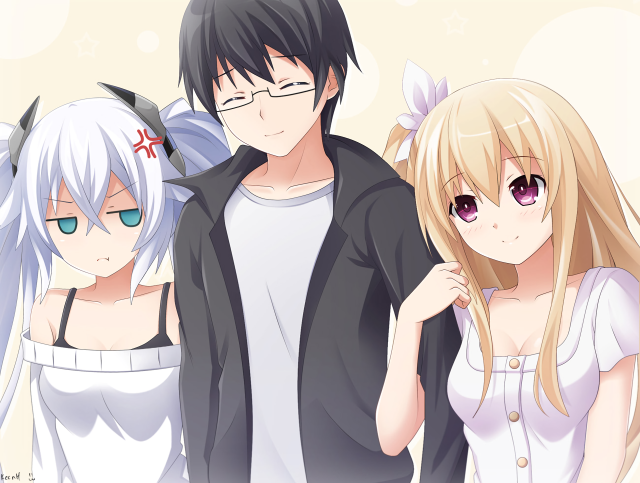 Anime characters group girl glasses free wallpaper - medium preview image