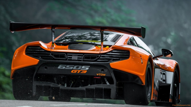 Orange sports car road trees #3 free wallpaper - medium preview image