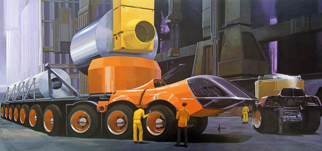 Large truck man standing giant free wallpaper - medium preview image